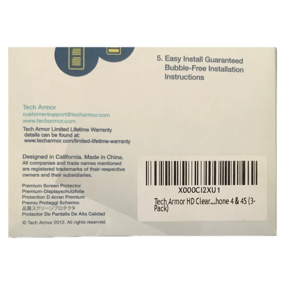 NEW - One Tech Armor / One Tantek Screen Protector - iPhone 4 / 4S